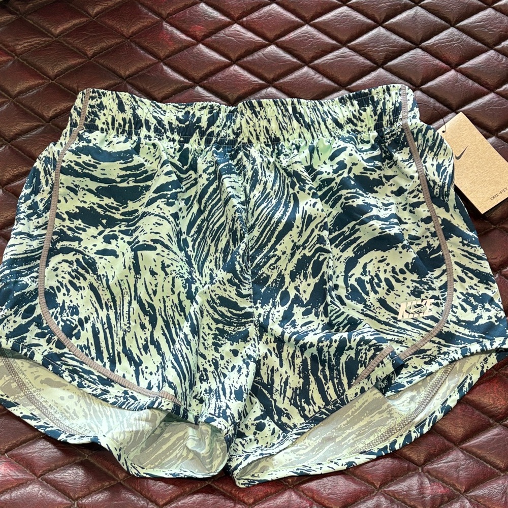 NWT Nike Women's Athletic Shorts with Green Pattern